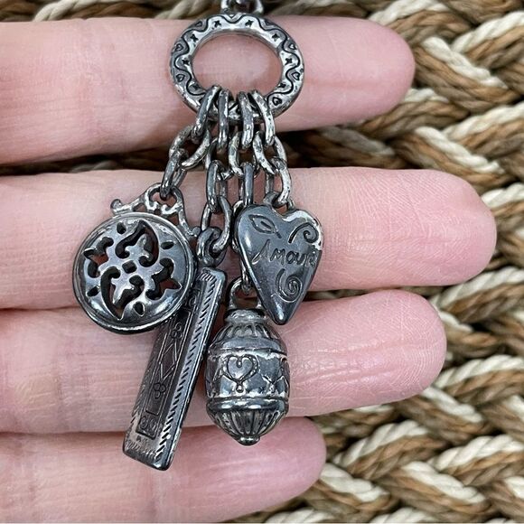 Brighton Rita Woven Macrame Jute Straw Leather Tote‎ Bag Animal Print Lining - Picture 11 of 14